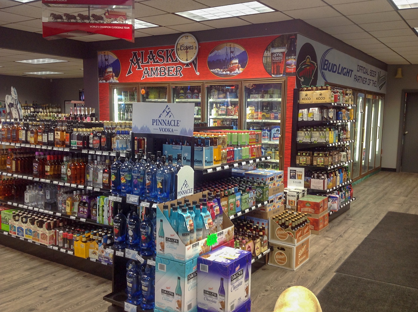 aisles of alcohol in northern liquor store